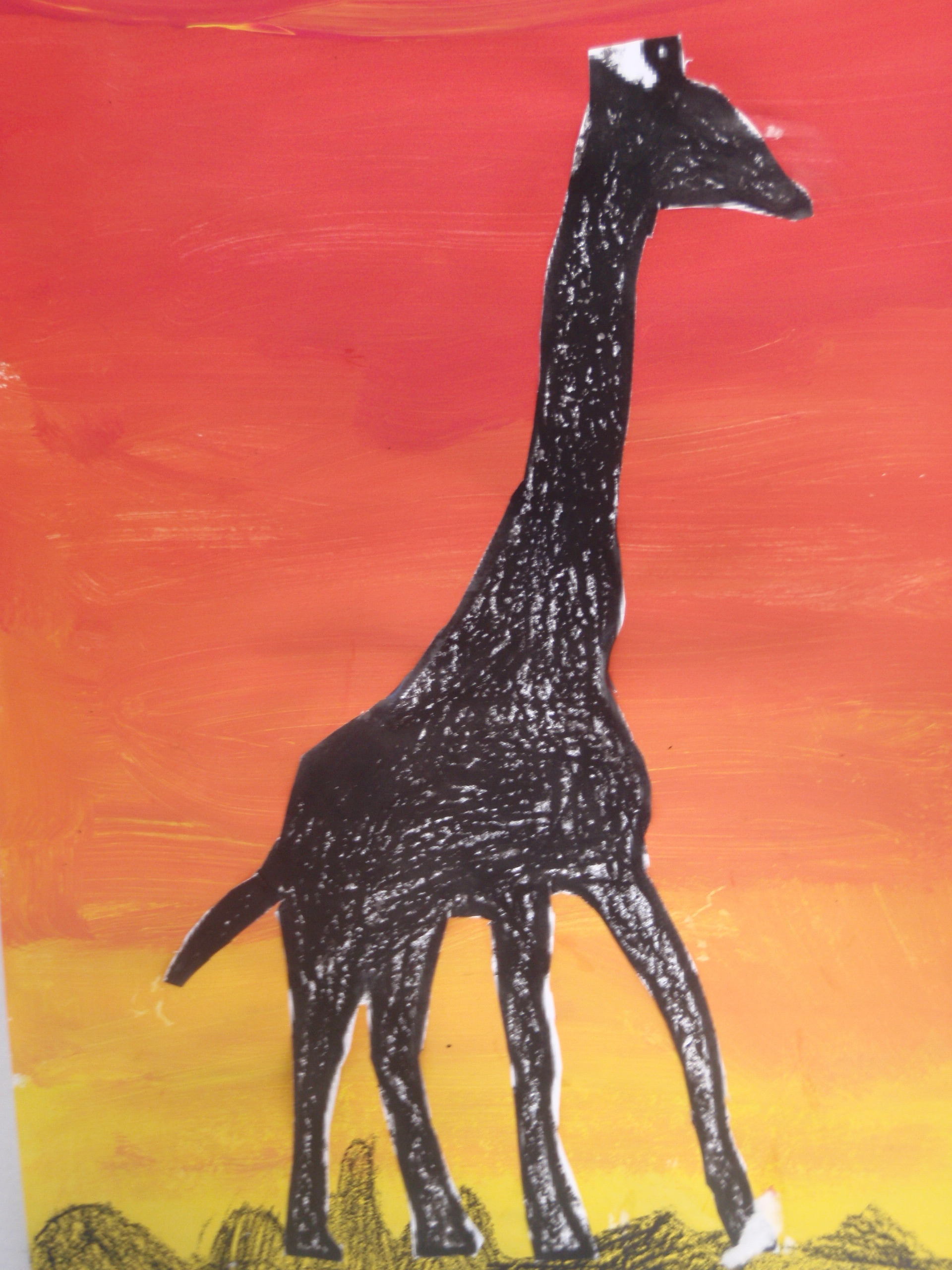 1-2B Silhouette Giraffes